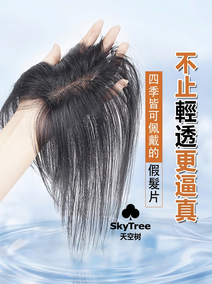 女士夏季輕薄無痕髮片產品圖